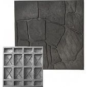 Полимер-песчанная плитка "Дикий камень" 330х330х25, серый Полимер-песчанная плитка "Дикий камень" 330х330х25, серый