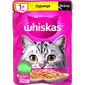  Влажный корм Вискас для кошек желе с курицей 75г 