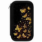 Пенал ЮНЛАНДИЯ, 2 отделения, ламинированный картон, конгрев, 19х11 см, Golden, 273495