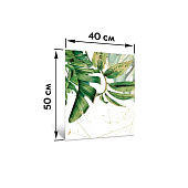 Картина стекло Листья на белом фоне 40х50 Картина стекло Листья на белом фоне 40х50