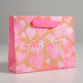 Пакет крафтовый горизонтальный «With love», S 15 х 12 х 5,5 см, 4764583 Пакет крафтовый горизонтальный «With love», S 15 х 12 х 5,5 см, 4764583