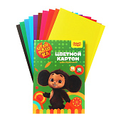 Картон цветной А4 двухсторонний 10л, 10цв Мульти-Пульти Чебурашка, КЦ_10-10дв_53133