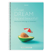 Тетрадь 80л. А4. BRAUBERG гребень, клетка, обложка картон, Dream, 404049