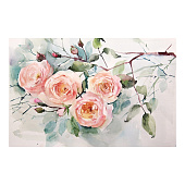  Картины Акварель. Ветка розы, 40х50 см, 4194752 