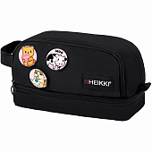  Пенал-органайзер HEIKKI (ХЕЙКИ) с ручкой, значки, 2 отд., откид.планка, 22x13х10 см, черный, 273599 