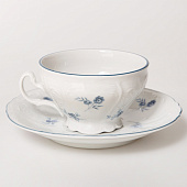  Чашка с блюдцем 205 мл, блюдце 155 мм, Bernadotte  декор "Синие мелкие цветы" БЕР0136 
