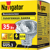  Лампа галоген. Navigator MR16 35Вт CL 12В G5,3 (94203) 