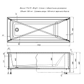 Каркас для ванны Bright 175х70 273792 Акванет