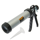  Пистолет для герметика, 400мл, закрытый, Sparta, круглый шток 8мм, алюминиевый корпус 