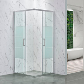 Душевое ограждение 90х90х190 квадратное 2 раздвижные двери без поддона стекло 6мм СМ8037 ODA Душевое ограждение 90х90х190 квадратное 2 раздвижные двери без поддона стекло 6мм СМ8037 ODA