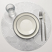  Салфетка сервировочная на стол «Гипноз», d=38 см, цвет серебро 7422270 