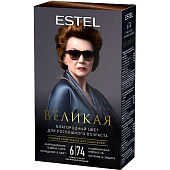 Краска для волос ESTEL ВЕЛИКАЯ 6/74 тёмно-русый коричнево-медный Арт.EV6/74