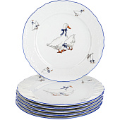  Тарелка мелкая 21 см Thun Bernadotte, декор "Гуси" БТФ0375 