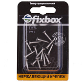 Саморезы универсальные нерж. ШУж 3,0х16мм, потайная голова, 15шт, Fixbox Саморезы универсальные нерж. ШУж 3,0х16мм, потайная голова, 15шт, Fixbox