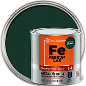 Грунт-эмаль по ржавчине 3 в 1 гладкая зеленая RAL 6005 глянцевая, FERRUM LAB 2 л Грунт-эмаль по ржавчине 3 в 1 гладкая зеленая RAL 6005 глянцевая, FERRUM LAB 2 л