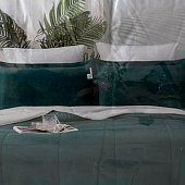  Комплект постельного белья EFOR SATIN KREM/TURKUAZ с одеялом кремово-бирюзовый евро 