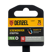 Отвертка PZ0x75мм, CrV, трехкомпонентная рукоятка, Denzel