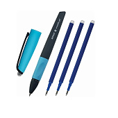  Ручка гелевая синяя стираемая Brauberg Repeat, синяя, + 3 сменных стержня, 143663 