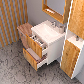 Тумба Stella 50 подвесная с двумя ящиками Белый/Дуб Вотан с раковиной Como 50 Stl.01.50/1WDVo Encanto Тумба Stella 50 подвесная с двумя ящиками Белый/Дуб Вотан с раковиной Como 50 Stl.01.50/1WDVo Encanto