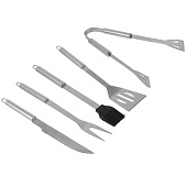 Набор для гриля GRILLBOOM 5 в 1 Нож, вилка, лопатка, щипцы и кисть (нерж. сталь) в защитном чехле