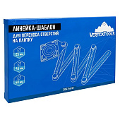 Линейка-шаблон для переноса отверстий на плитку Vertextools 6х12см Линейка-шаблон для переноса отверстий на плитку Vertextools 6х12см