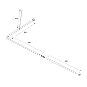  Карниз для ванной угловой 90-180см хром 050A200I14 Iddis 