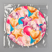 Тарелка одноразовая бумажная однотонная, голубая, 18 см Тарелка одноразовая бумажная однотонная, голубая, 18 см