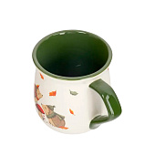 Кружка 400 мл. керамика бело-зеленая Ежи у гриба Autumn friends ANLAF-FDH-061225-2 Кружка 400 мл. керамика бело-зеленая Ежи у гриба Autumn friends ANLAF-FDH-061225-2