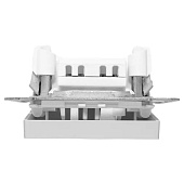 Выключатель встраиваемый 1 клавиша, цвет алюминий, с подсветкой, EKF Эпика Выключатель встраиваемый 1 клавиша, цвет алюминий, с подсветкой, EKF Эпика