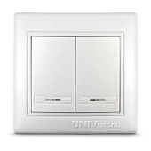 Выкл 2-кл СП С0123 10А с индик бел Севиль Выкл 2-кл СП С0123 10А с индик бел Севиль