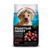 Сухой корм Ушастый пилот для щенков 10 кг мясное ассорти