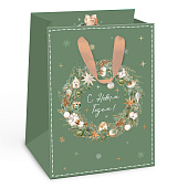 Пакет декоративный с эффектом 14х19х9 (NY 07-22560 Christmas woodland)