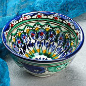  Пиала Риштанская керамика "Цветы", 8,5 см, малая коньячная, микс 2410831 