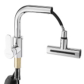  Смеситель для кухни с выдвижным изливом 4 режима хром SS01-T132 567-066 СоюзКран 