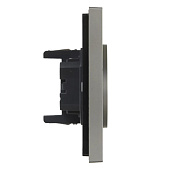 Розетка двойная встраиваемая без заземления, цвет сталь, IEK FORTE&PIANO Розетка двойная встраиваемая без заземления, цвет сталь, IEK FORTE&PIANO