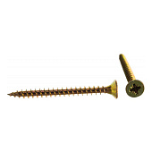 Саморезы универсальные желтые ШУж 4,5х50мм, потайная голова, 10шт Саморезы универсальные желтые ШУж 4,5х50мм, потайная голова, 10шт