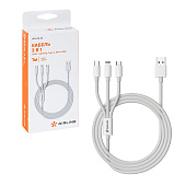 Кабель USB - Lightning/MicroUSB/Type-C 1 м 3.0A AIRLINE 3в1 Белый Кабель USB - Lightning/MicroUSB/Type-C 1 м 3.0A AIRLINE 3в1 Белый