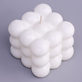  Свеча фигурная "Бабл куб", 6 см, белая, 7471618 