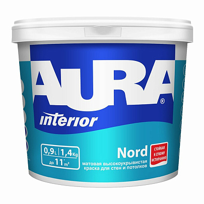 В/Д краска интерьерная AURA Nord 0,9л В/Д краска интерьерная AURA Nord 0,9л