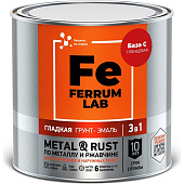 Грунт-эмаль по ржавчине 3 в 1 глянцевая база С, FERRUM LAB 0,65 л Грунт-эмаль по ржавчине 3 в 1 глянцевая база С, FERRUM LAB 0,65 л