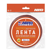 Скотч двусторонний 12ммх5м ABRO MASTERS термостойкий белый Скотч двусторонний 12ммх5м ABRO MASTERS термостойкий белый