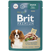  Корм влажный Брит Premium для собак миниатюрных пород, 85 г, утка с яблоком 