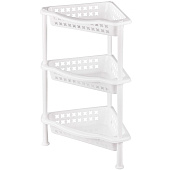 Этажерка угловая 3х-ярусная, белый М6471 Этажерка угловая 3х-ярусная, белый М6471