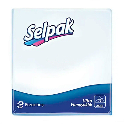  Салфетки бумажные Selpak белые 30х30 75 шт. 