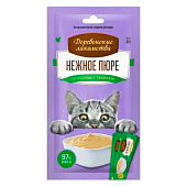 Лакомство для кошек Деревенские Нежное пюре из курицы 4х10г