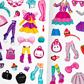 Книга с многоразовыми наклейками "Одень куколку" 3950986 Книга с многоразовыми наклейками "Одень куколку" 3950986