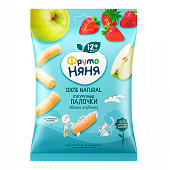 Кукурузные палочки ФрутоНяня с яблоком и клубникой 20гр