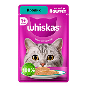 Влажный корм Вискас для кошек паштет кролика 75г