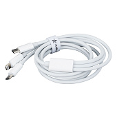 Кабель USB - Lightning/MicroUSB/Type-C 1 м 3.0A AIRLINE 3в1 Белый Кабель USB - Lightning/MicroUSB/Type-C 1 м 3.0A AIRLINE 3в1 Белый