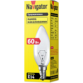  Лампа Navigator Свеча ПР 60 Вт E14 /94304 